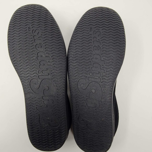 MYSLIPPERS Slip On Black Suede Faux Fur Lining 74019-11 ‎ Men's Size 10 - Picture 9 of 14